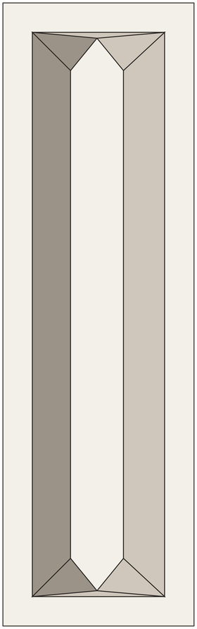 Disegno del pezzo IN&OUT, vista dall'alto